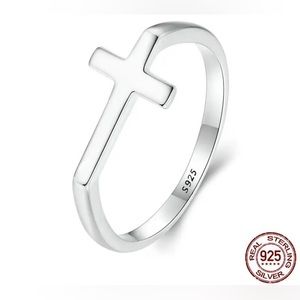 925 Sterling Silver Cross Ring